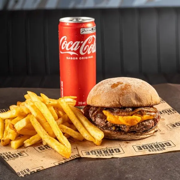 Combo | Burger Cheddar Garage + Fritas + Bebida